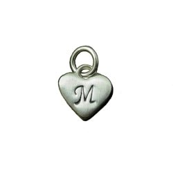 Silver Heart Cursive Initial Charm - Luxe Design Jewellery