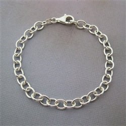 Silver Heavy Oval Link Bracelet for Charms - Luxe Design Jewellery