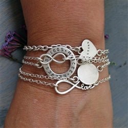 Silver Light Always in My Heart Memorial Bracelet - Luxe Design Jewellery