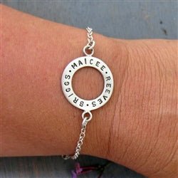 Silver Light Personalized Family Names Bracelet - Luxe Design Jewellery