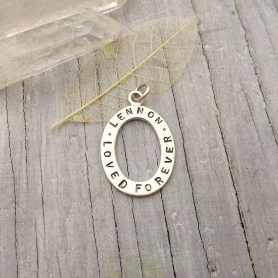 Silver Loved Forever Memorial Name Charm - Luxe Design Jewellery