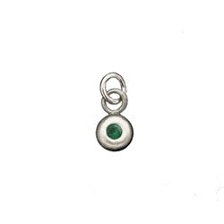 Silver May Birthstone Charm in Genuine Emerald - Luxe Design Jewellery