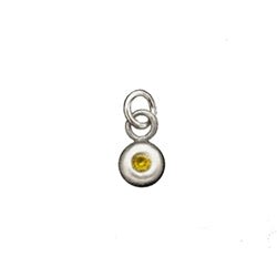 Silver November Birthstone Charm in Genuine Citrine - Luxe Design Jewellery
