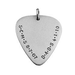 Silver Personalized Guitar Pick Pendant - Luxe Design Jewellery