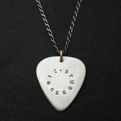 Silver Personalized Guitar Pick Pendant - Luxe Design Jewellery