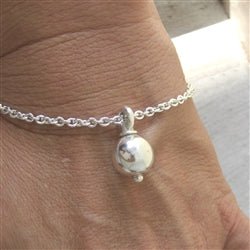 Silver Sphere Charm Bracelet for Cremation Ashes - Luxe Design Jewellery