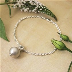 Silver Sphere Charm Bracelet for Cremation Ashes - Luxe Design Jewellery