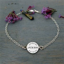 Silver Two Dates Lifespan Memorial Bracelet - Luxe Design Jewellery
