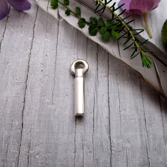 Small Cylinder Urn Pendant for Cremation Ashes in Sterling Silver - Luxe Design Jewellery