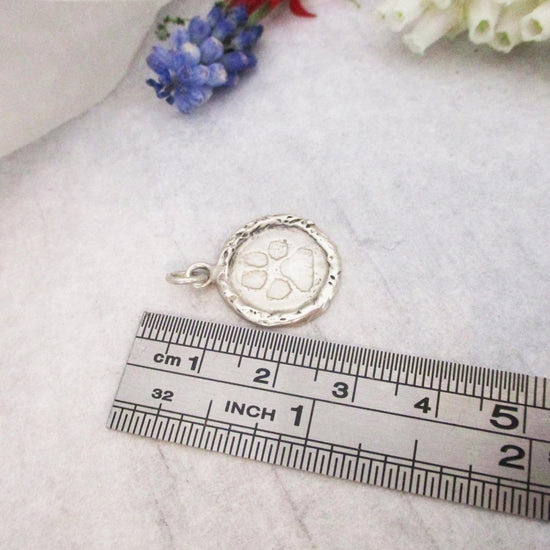 Small Framed Dog or Cat Paw Circle Pendant - Luxe Design Jewellery