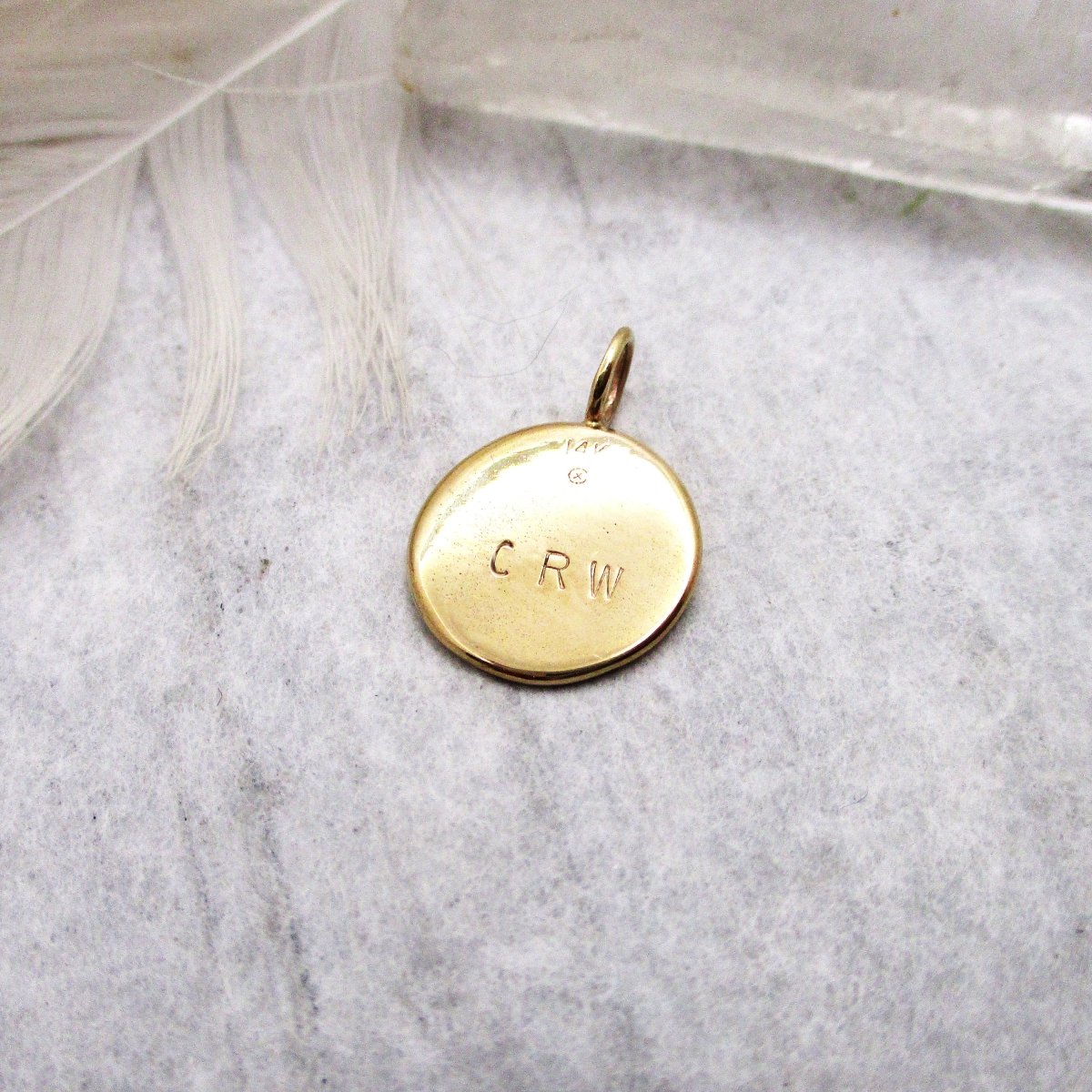 Small Size Solid 14k Gold Organic Shaped Fingerprint Pendant from Digital Image - Luxe Design Jewellery