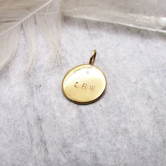 Small Size Solid 14k Gold Organic Shaped Fingerprint Pendant from Digital Image - Luxe Design Jewellery