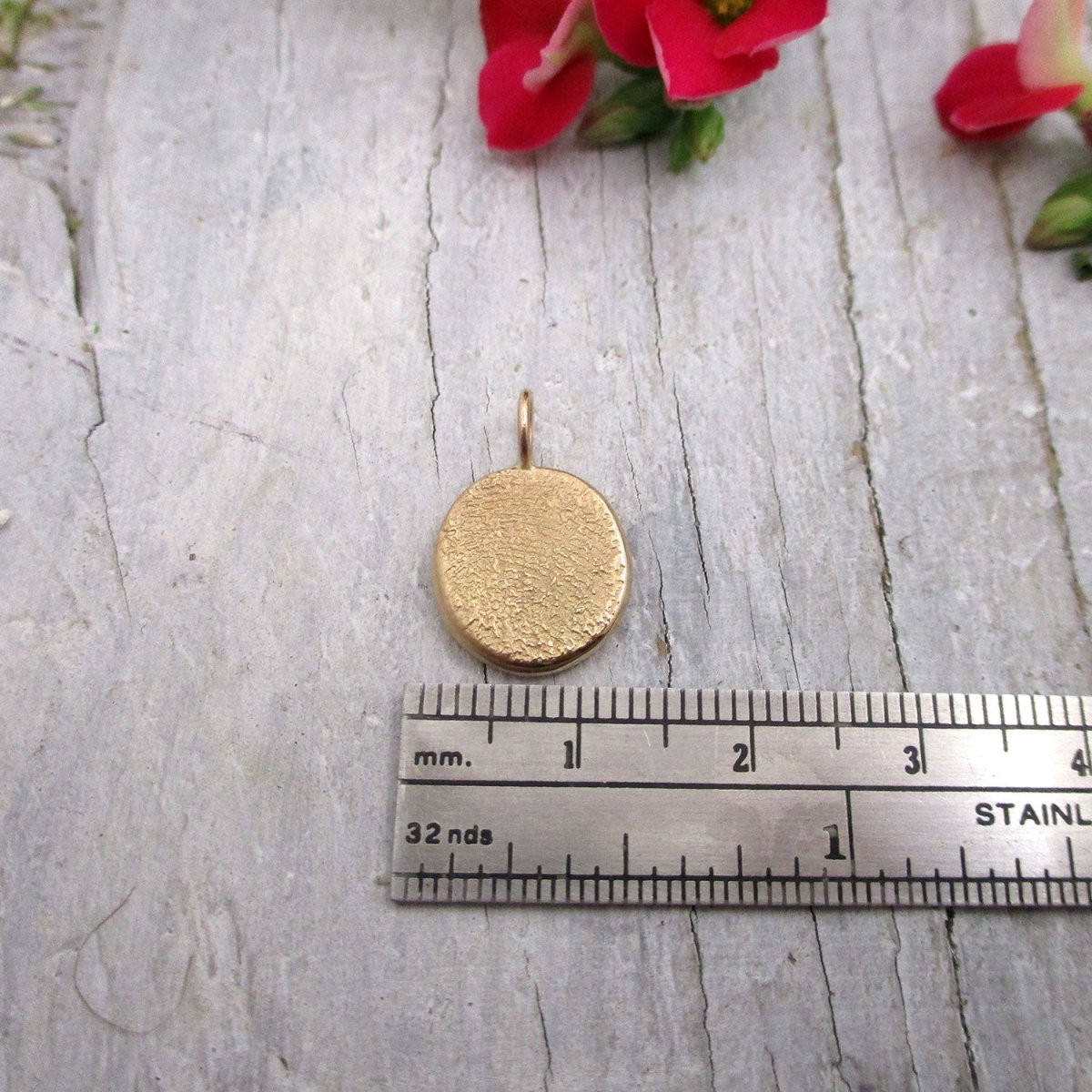 Small Size Solid 14k Gold Organic Wedge Style Fingerprint Pendant from Digital Image - Luxe Design Jewellery