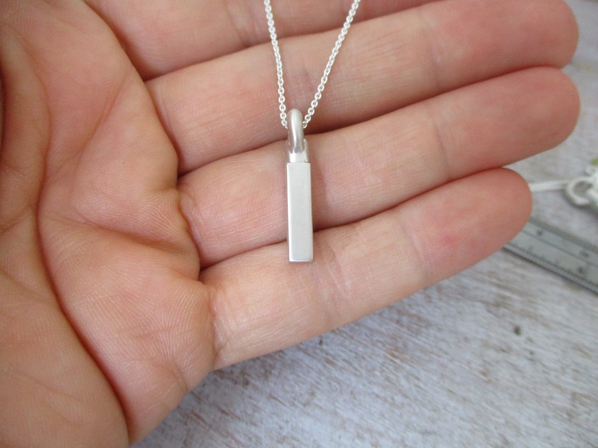 Small Squared Urn Pendant for Cremation Ashes in Sterling Silver - Luxe Design Jewellery