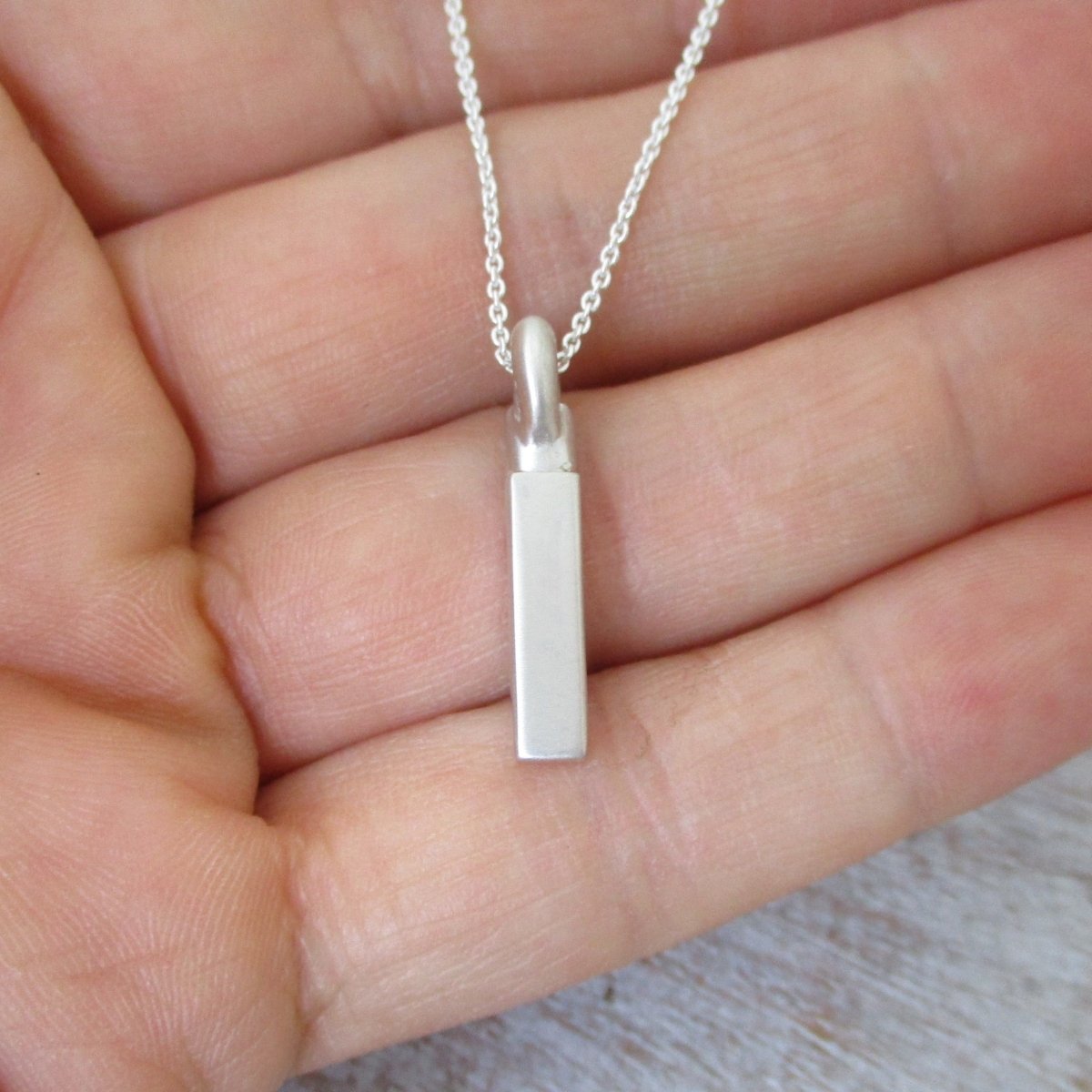 Small Squared Urn Pendant for Cremation Ashes in Sterling Silver - Luxe Design Jewellery