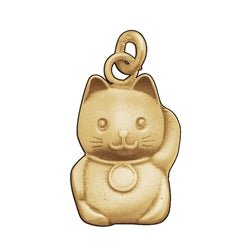 Solid 14 Karat Gold Lucky Cat Charm - Luxe Design Jewellery
