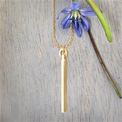 Solid 14K Gold Cylinder Urn Pendant for Cremation Ashes - Luxe Design Jewellery
