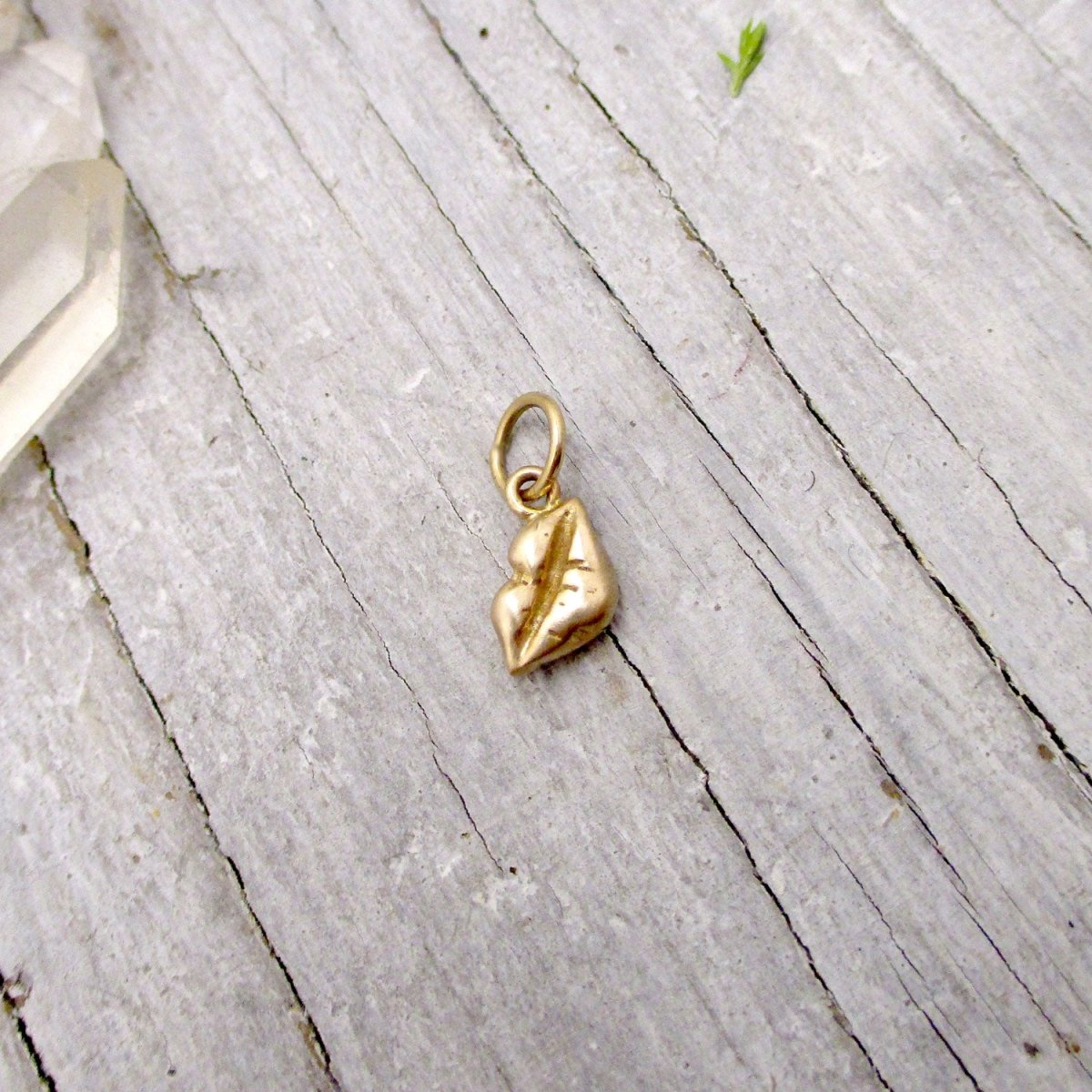 Solid 14k Gold Kissy Lips Charm - Luxe Design Jewellery