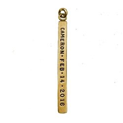 Solid 14K Gold Long Nameplate Charm - Luxe Design Jewellery