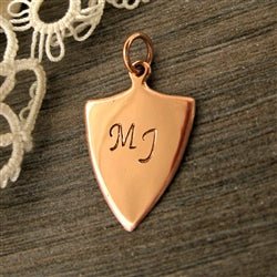 Solid Gold Shield Pendant - Luxe Design Jewellery