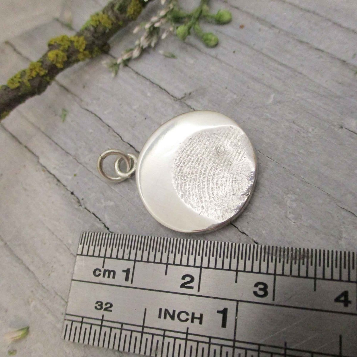 Solid Silver Fingerprint Impression Disc Pendant - Add 1 - 3 fingerprints. - Luxe Design Jewellery