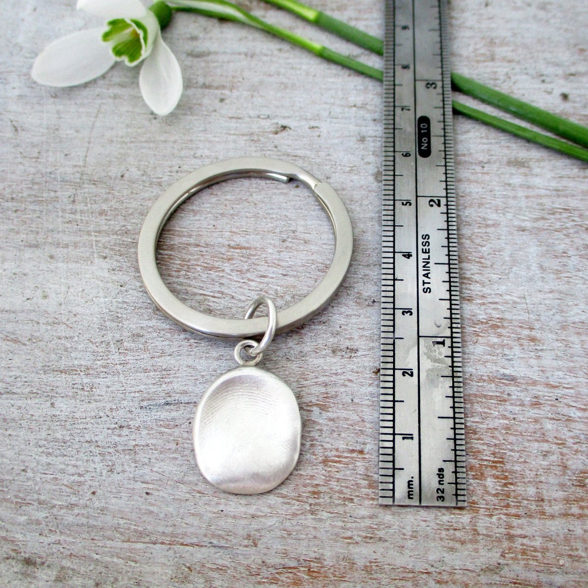 Solid Silver Fingerprint Impression Key Ring and Kit - Luxe Design Jewellery