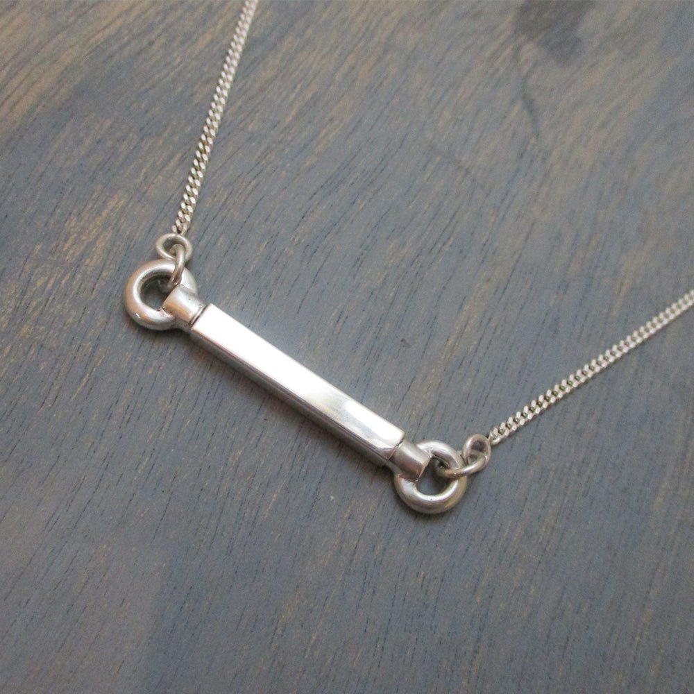 Squared Horizontal Urn Necklace for Cremation Ashes in Sterling Silver, Men's and Unisex Necklace - Luxe Design Jewellery