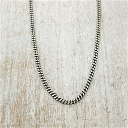 Sterling Silver 1.9mm Curb Chain Oxidized or Shiny - Luxe Design Jewellery