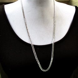 Sterling Silver 4.7mm Curb Chain Oxidized or Shiny - Luxe Design Jewellery
