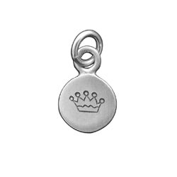 Sterling Silver Crown Disc Charm - Luxe Design Jewellery