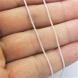 Sterling Silver Curb Chain Necklace with Spring Ring Closure - Luxe Design Jewellery