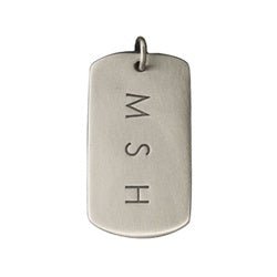 Sterling Silver Customizable Dog Tag - Jumbo Font- VERTICAL Layout - Luxe Design Jewellery