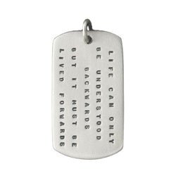 Sterling Silver Customizable Dog Tag - Small Font- VERTICAL Layout - Luxe Design Jewellery