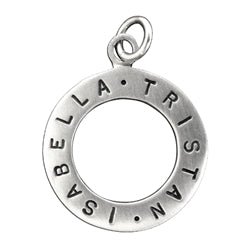 Sterling Silver Customizable Open Circle Charm - Luxe Design Jewellery