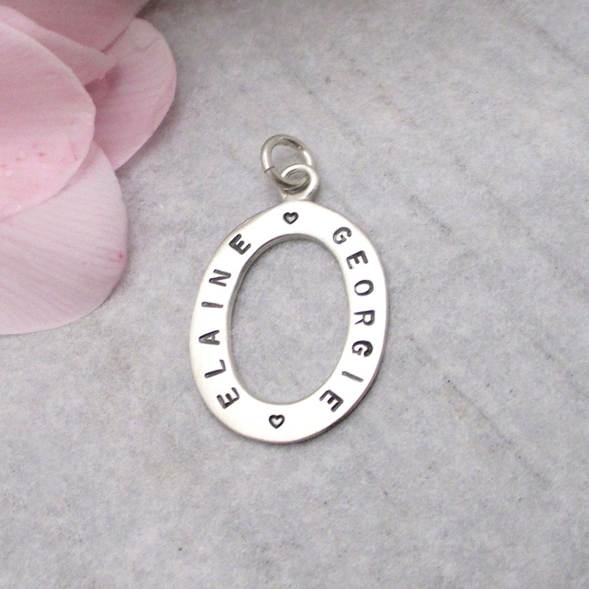 Sterling Silver Customizable Open Oval Charm - Luxe Design Jewellery