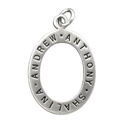 Sterling Silver Customizable Open Oval Charm - Luxe Design Jewellery