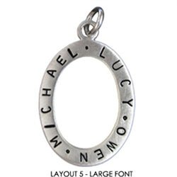 Sterling Silver Customizable Open Oval with PERSONALIZE BACK option - Luxe Design Jewellery