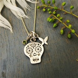 Sterling Silver Day of the Dead Sugar Skull Charm - Luxe Design Jewellery
