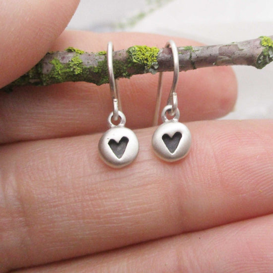 Sterling Silver Dew Drop Heart Earrings - Luxe Design Jewellery