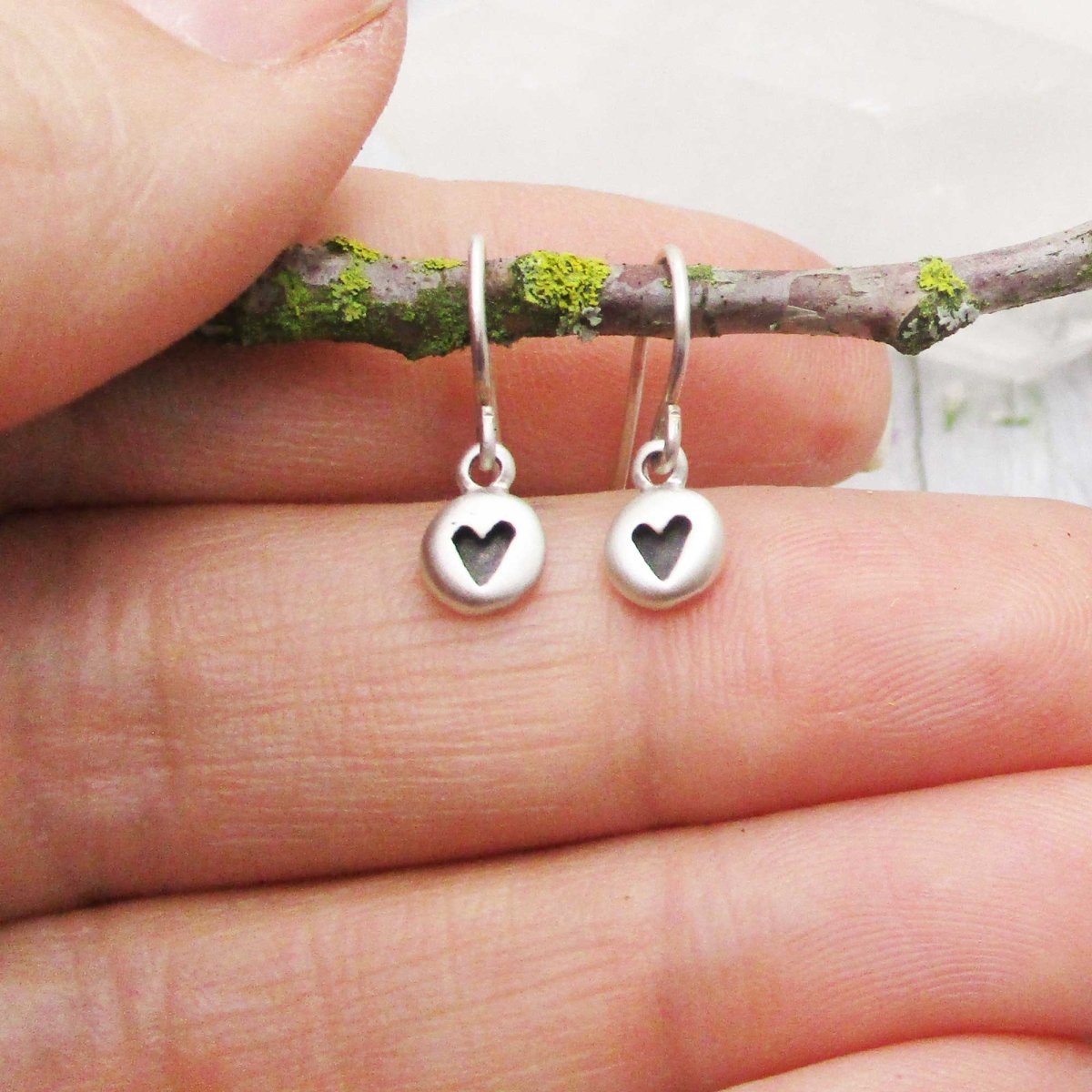 Sterling Silver Dew Drop Heart Earrings - Luxe Design Jewellery