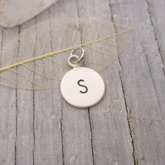 Sterling Silver Disc Initial Charm - Luxe Design Jewellery