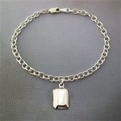 Sterling Silver Engraved Rectangle Locket Bracelet - Luxe Design Jewellery