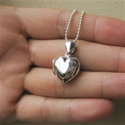 Sterling Silver Heart Locket Pendant - Luxe Design Jewellery