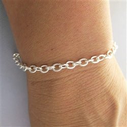 Sterling Silver Heavy Cable Bracelet with Lobster Claw - Luxe Design Jewellery