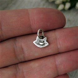 Sterling Silver Kitty Cat Face Charm - Luxe Design Jewellery