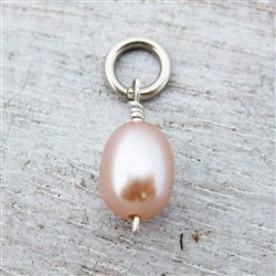 Sterling Silver Large Bead Antique Peach Pearl - Luxe Design Jewellery