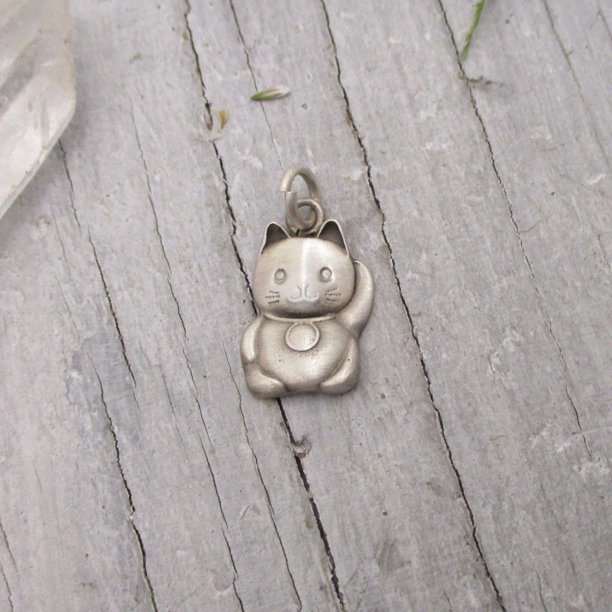 Sterling Silver Lucky Cat Charm - Luxe Design Jewellery