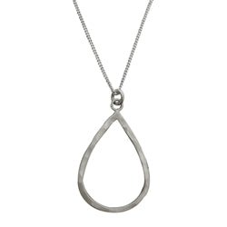 Sterling Silver Medium Teardrop Necklace - Luxe Design Jewellery