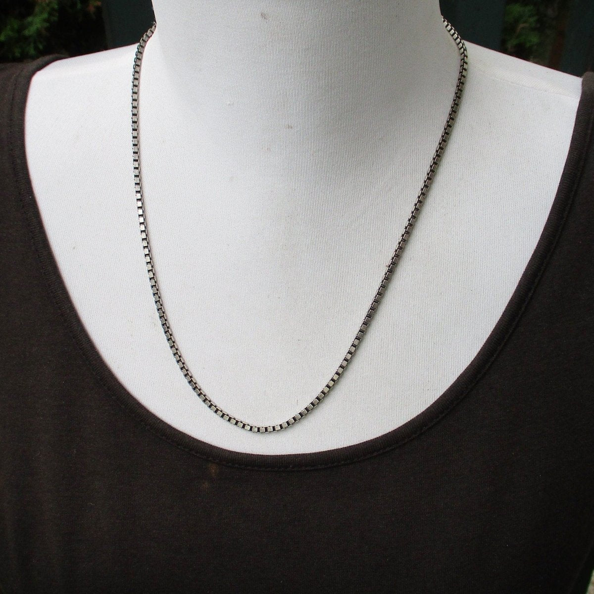 Sterling Silver Oxidized or Shiny 2.5mm Box Chain, 8.5" to 28" Lengths - Luxe Design Jewellery