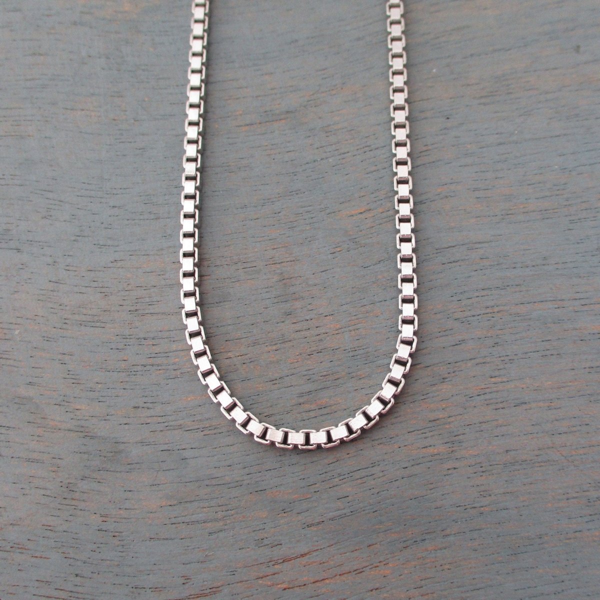 Sterling Silver Oxidized or Shiny 2.5mm Box Chain Bracelet - Luxe Design Jewellery